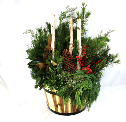 21" Acacia Wood Winter Planter