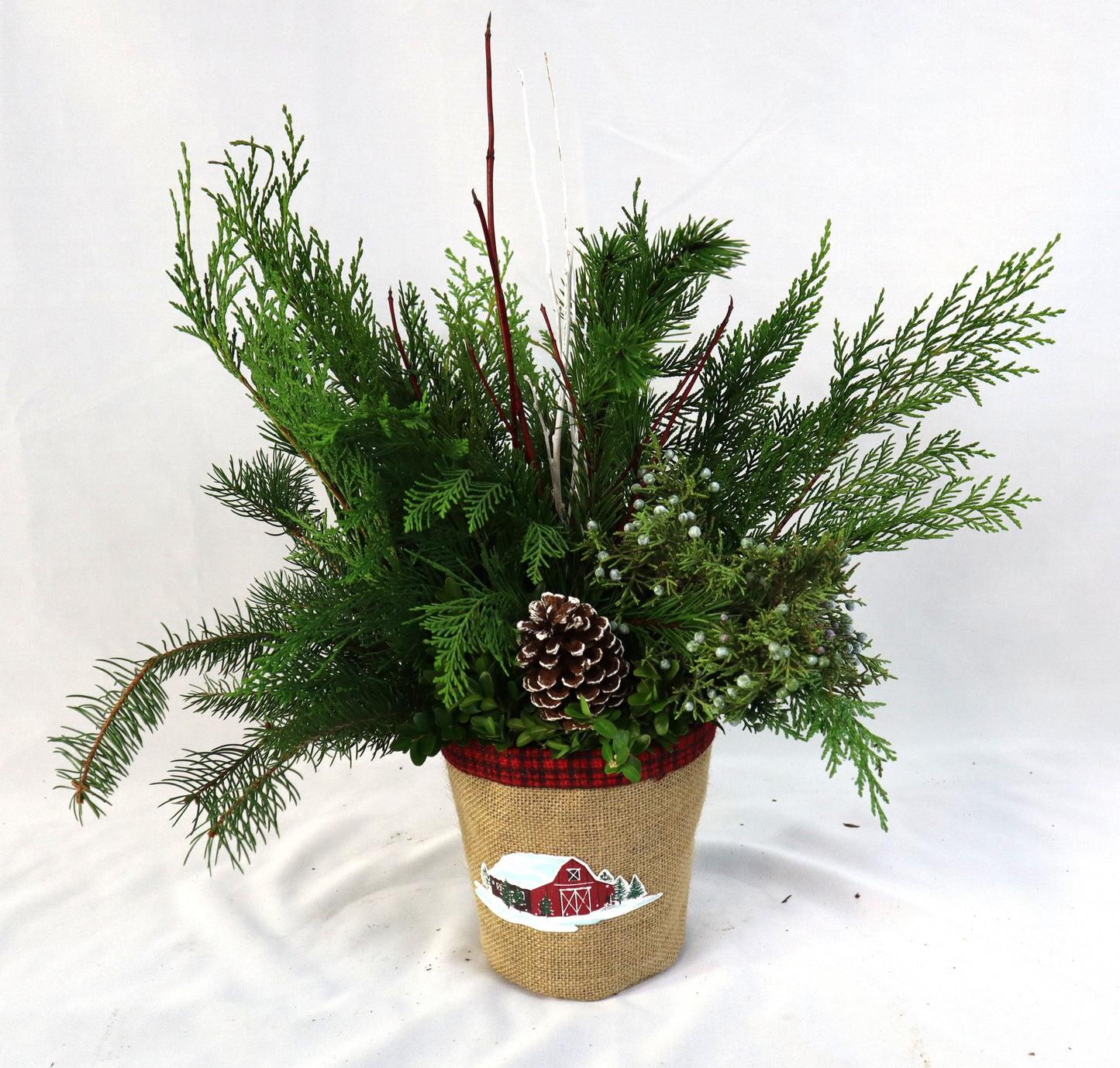 Burlap Winter Planter – Compact Size