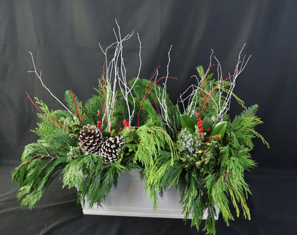 Rectangular Railing Winter Planter